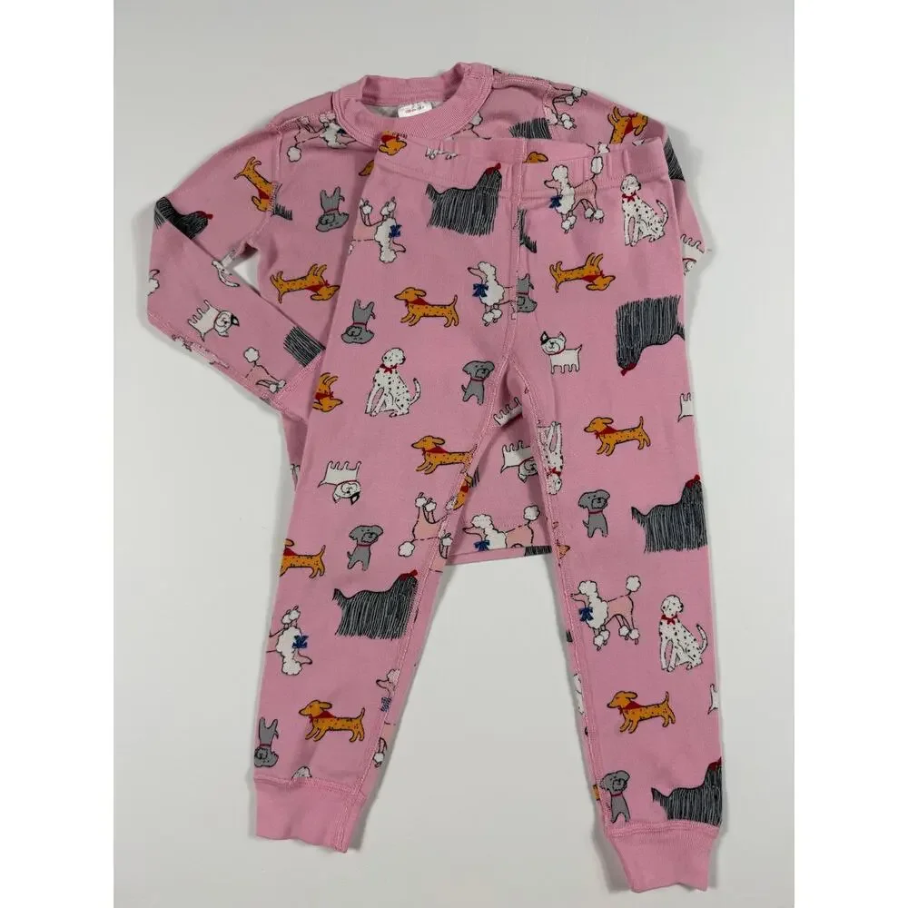 Hanna Andersson Organic Cotton Dog Print Pajama Set Pink Size 4
